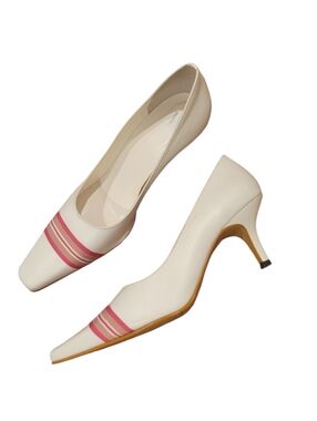 Vintage WERNER Leather Heels Square Toe shoes Kitten heel Sz.10